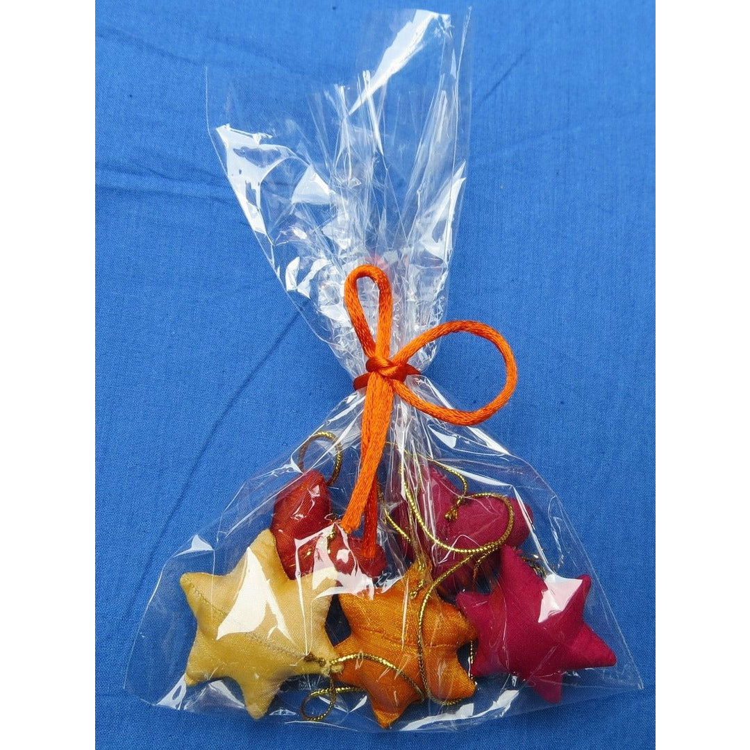 Delicate hearts and stars made of fabric - manual work